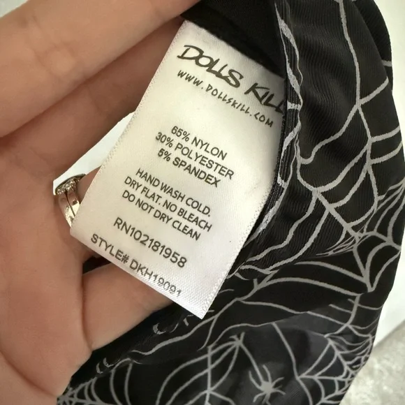 Dolls Kill Spider Web Reflective Cutout Body Suit - Picture 4 of 6